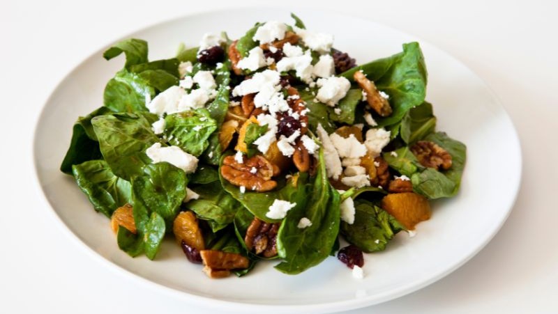Image of Spinach Salad with Bacon, Blue Cheese & Bourbon Vinaigrette