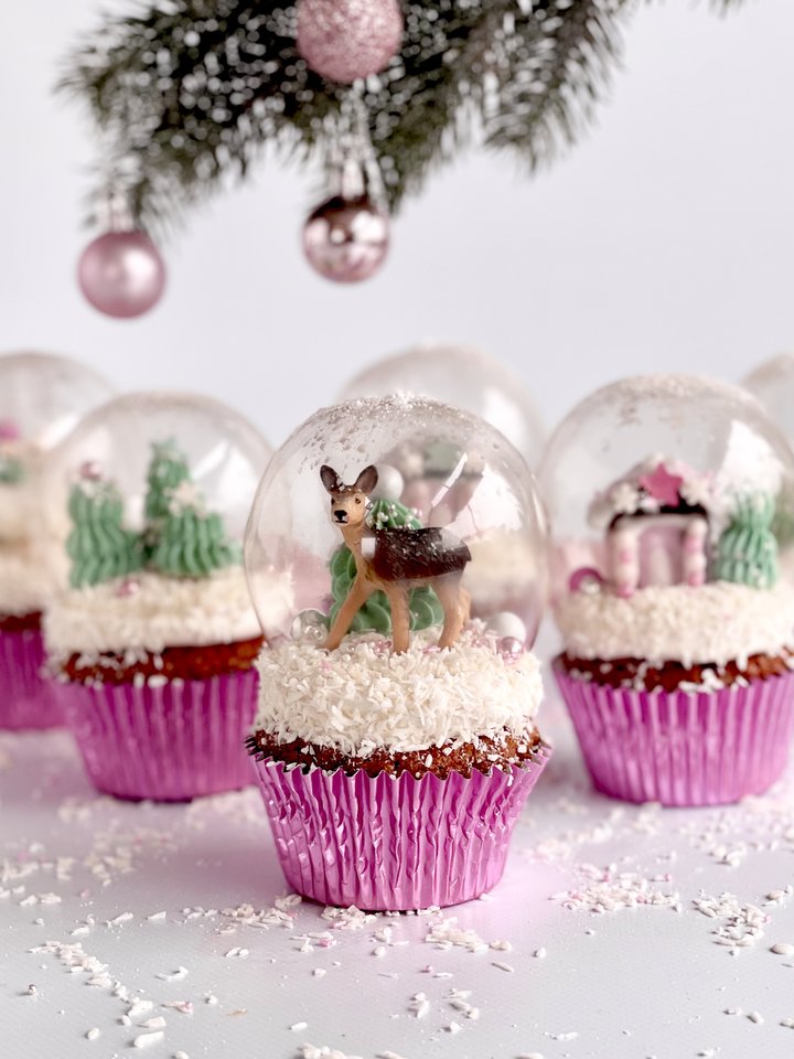 Schneekugel Cupcakes