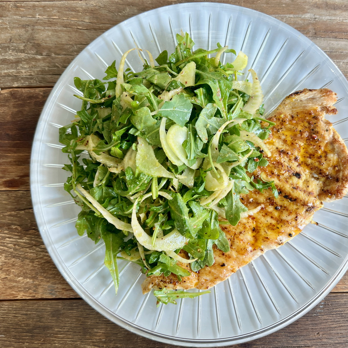 Chicken Paillard with Arugula Fennel Salad