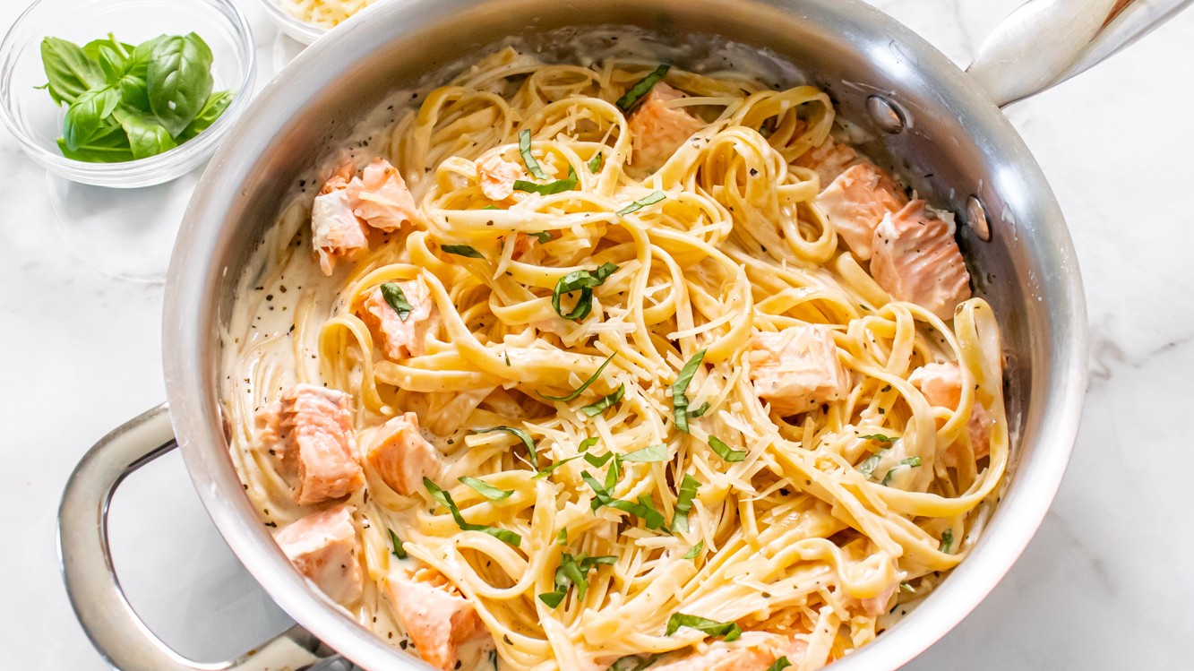 Image of Salmon Fettuccine Alfredo 