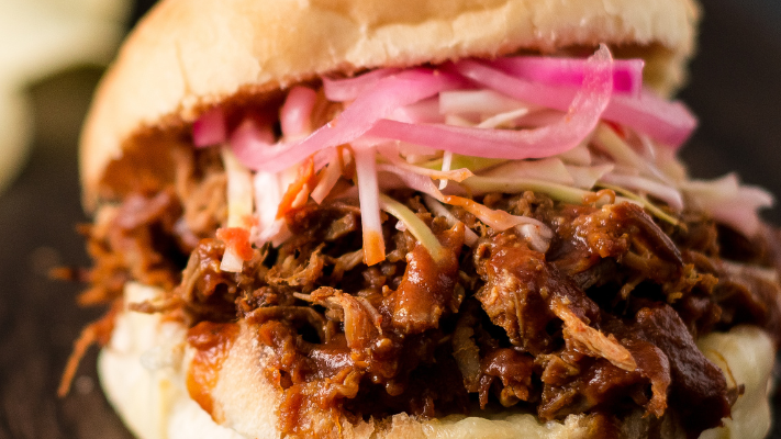 Image of Pulled Pork BBQ Sliders with Pickled Onions