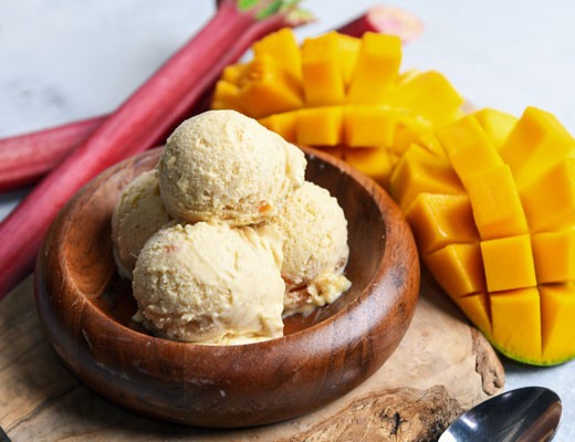 Image of Mango-Rhubarb Vanilla Bean Ice Cream