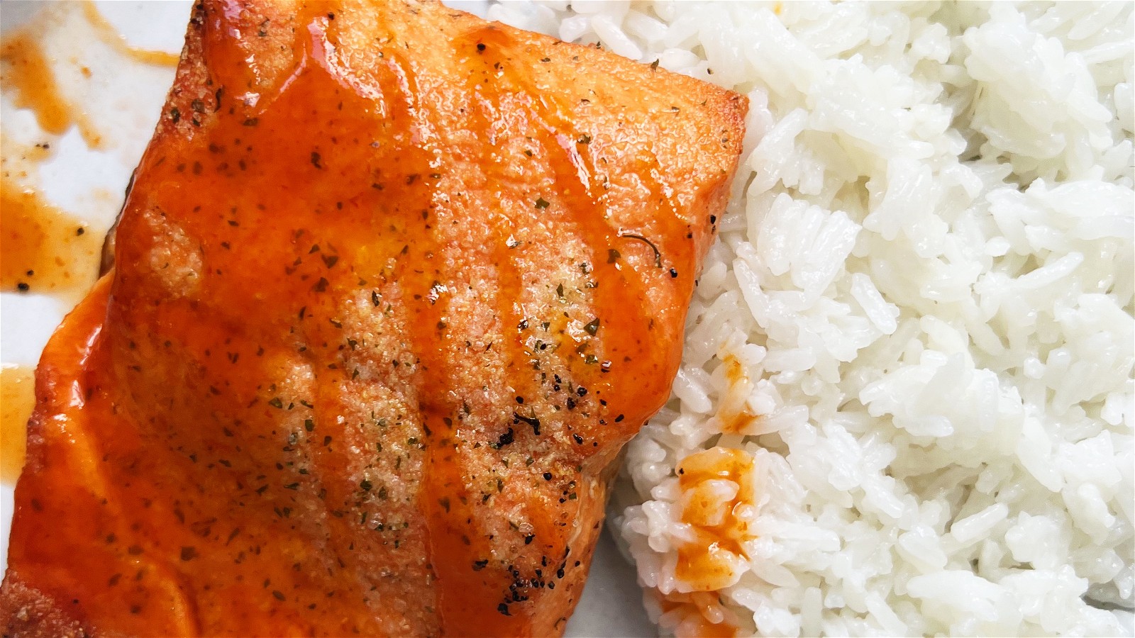 Image of Olivia Moultrie's Maple-Sriracha Glazed Salmon & Coconut Rice