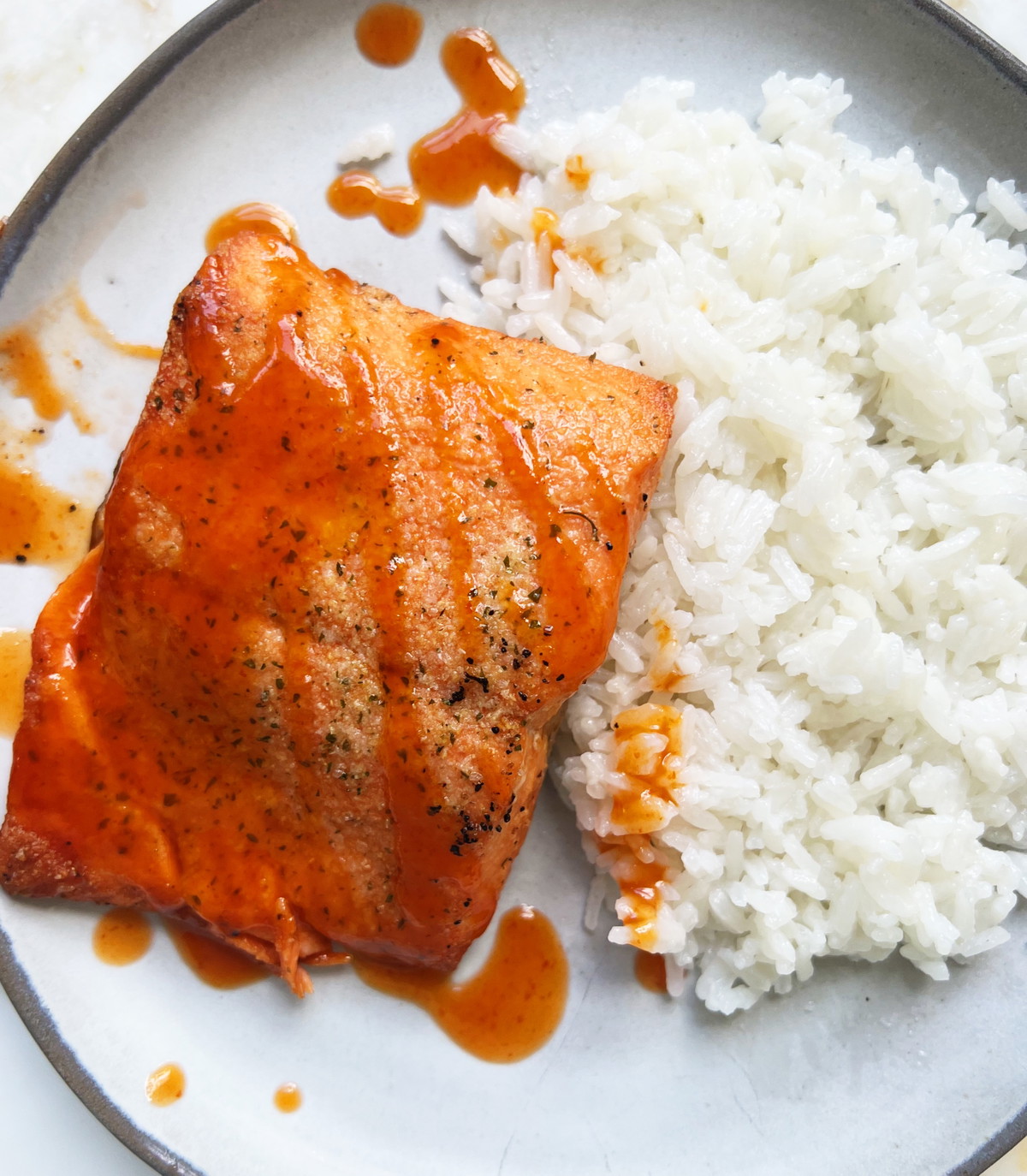 Olivia Moultrie's Maple-Sriracha Glazed Salmon & Coconut Rice