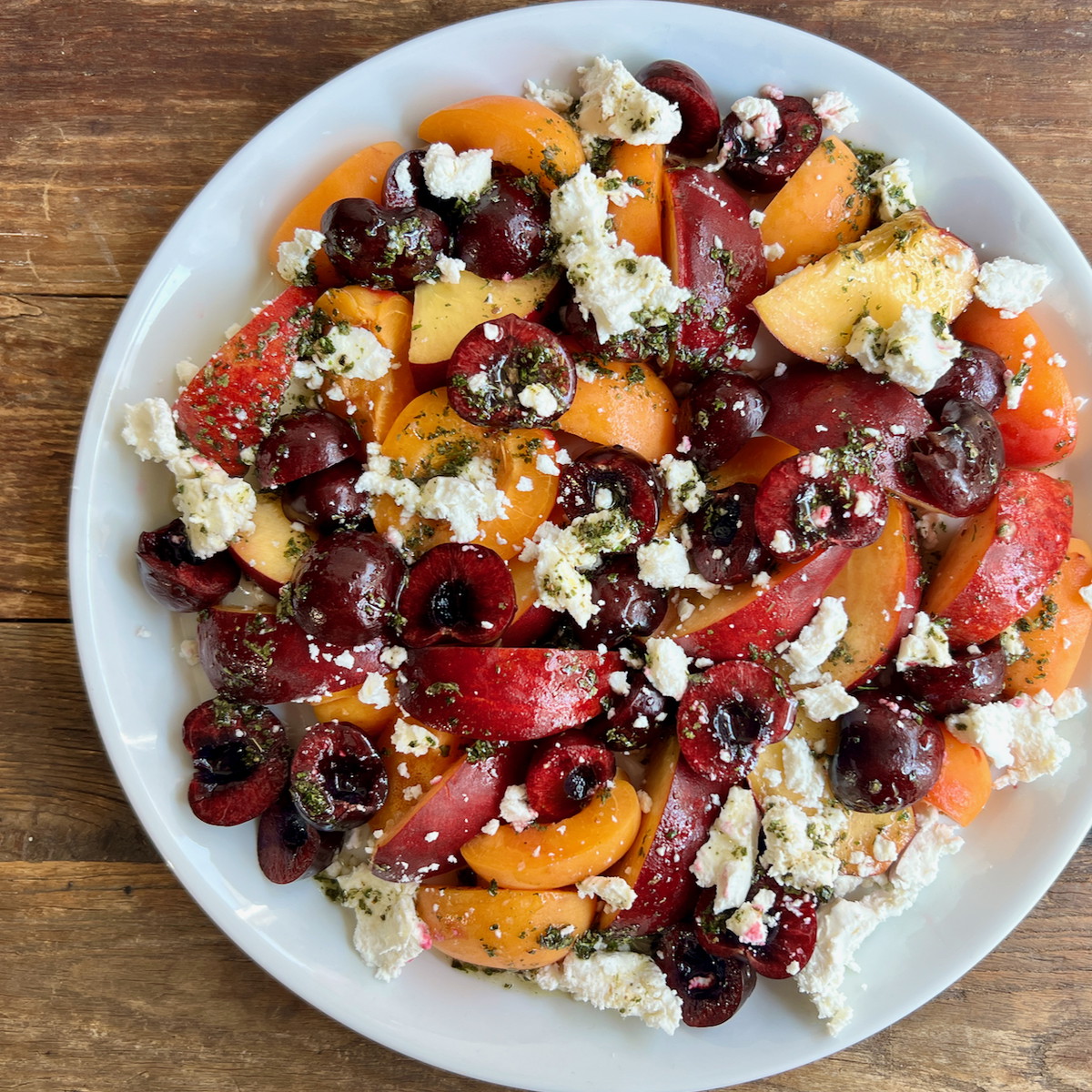 Stone Fruit and Goat Cheese Salad
