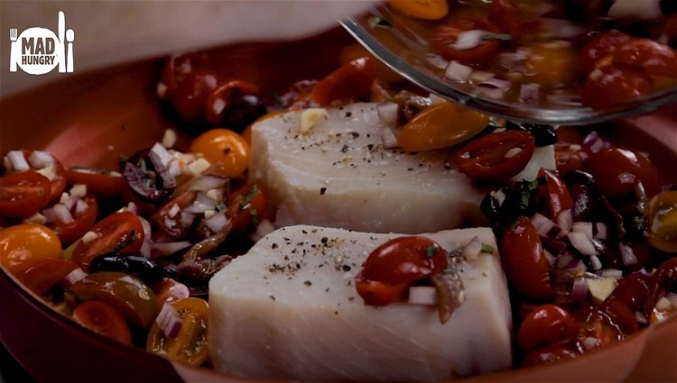 Image of Lightly season swordfish with salt and pepper and drizzle with...