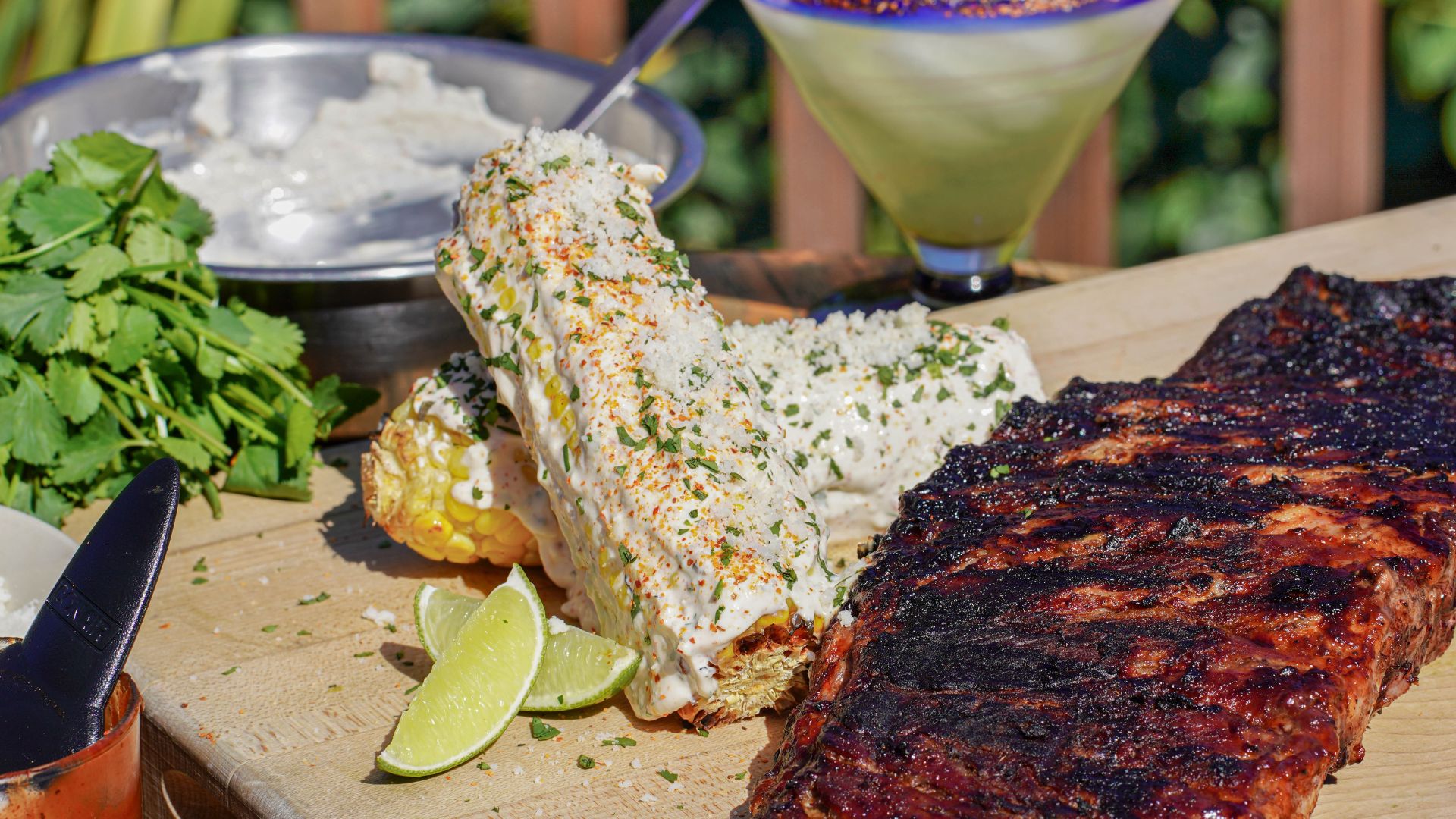 Image of Elote | Mexican-Style Grilled Corn with Limey Crema, Cilantro & Cotija 