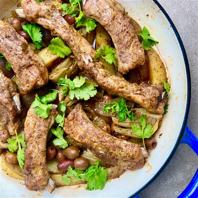Image of Slow Roasted Ribs with Fennel and Olives
