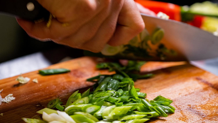 Image of Dice green onions and add to the bowl. Drain crushed pineapple and add to the bowl, followed by Tennessee Red, Mayonnaise, and Sweet & Savory, and Bold & Beefy Seasonings. Mix until well combined.