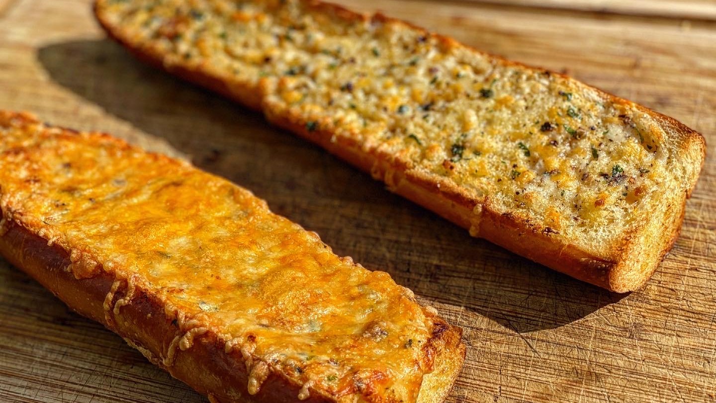 Roasted garlic and parmesan bread, freshly baked