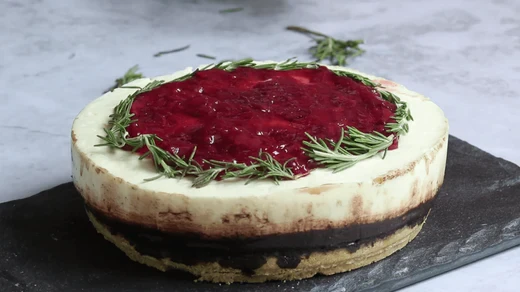 Image of Baked Strawberry Chocolate Cheesecake