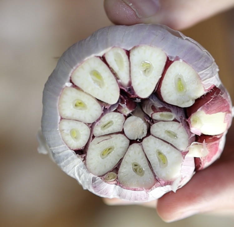 Image of First thing to do is get your garlic roasting as this makes the world of difference. Slice the top off your garlic to expose the bulbs.    