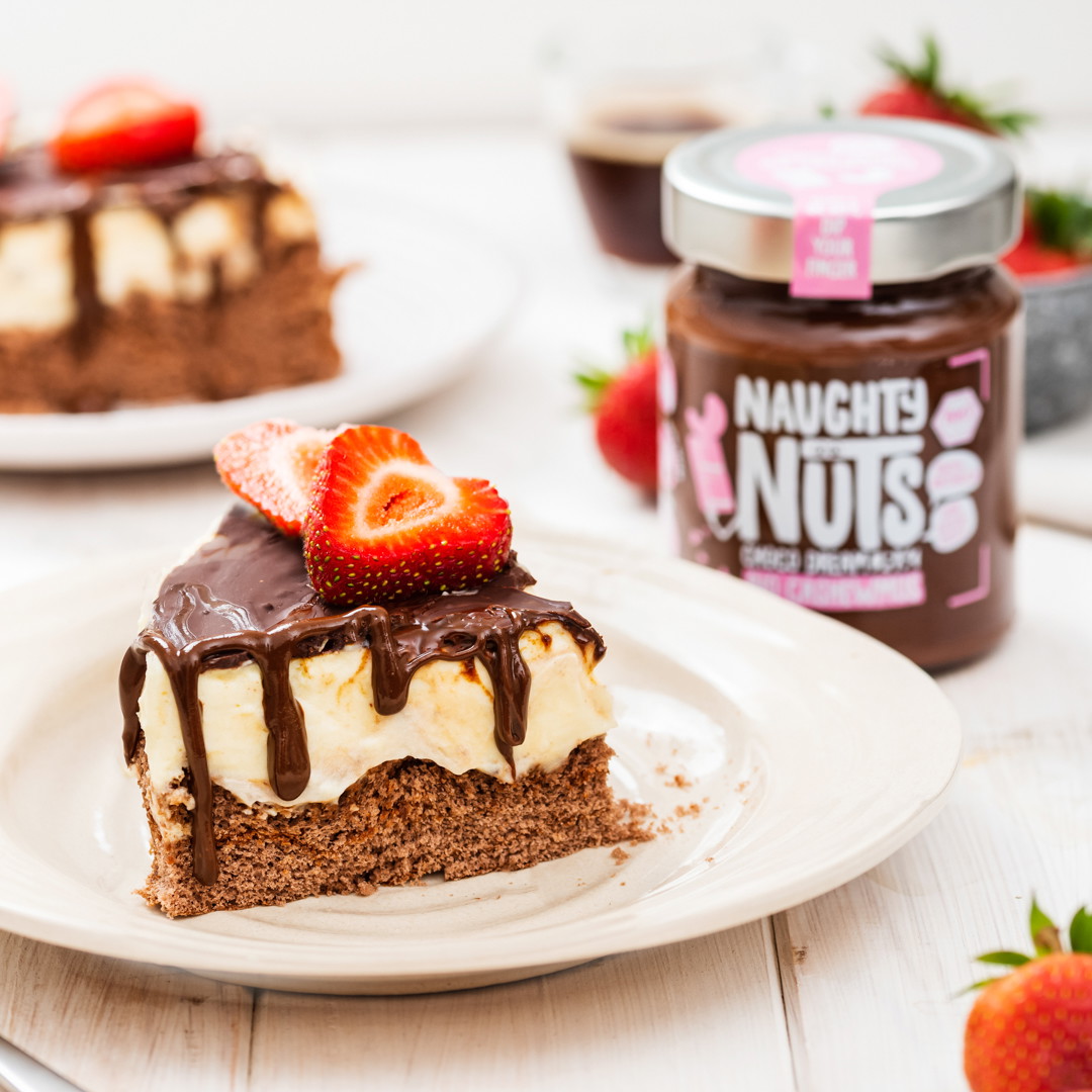 Vegane Donauwelle mit Erdbeeren und Choco Dream