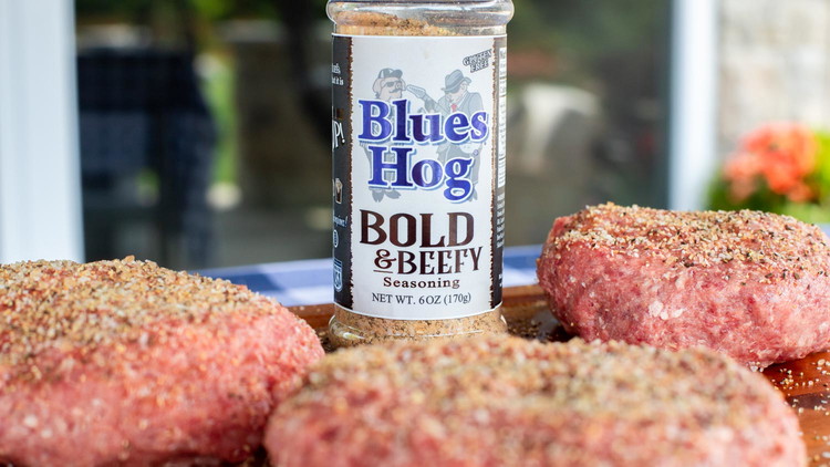 Image of Generously season patties with Bold & Beefy Seasoning and place over direct heat on a preheated grill.