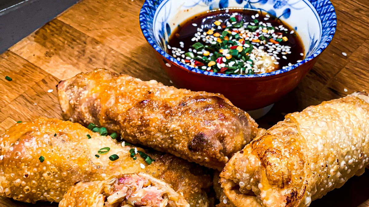 BBQ Pork Egg Rolls and Tennessee Red Dipping Sauce