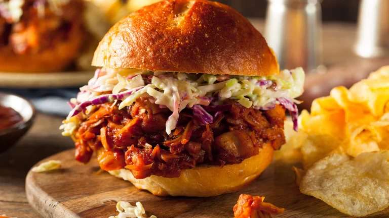 Image of Jackfruit BBQ Pulled Pork-Style Sandwich