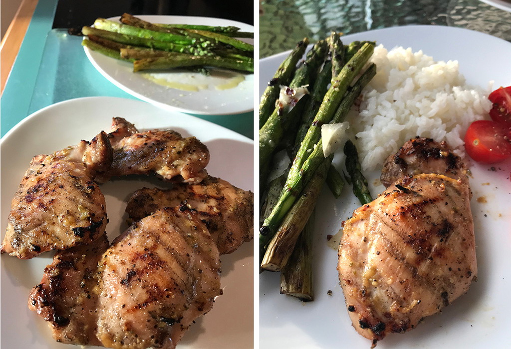 Grilled Chicken Thighs with Rosemary Mustard Sauce