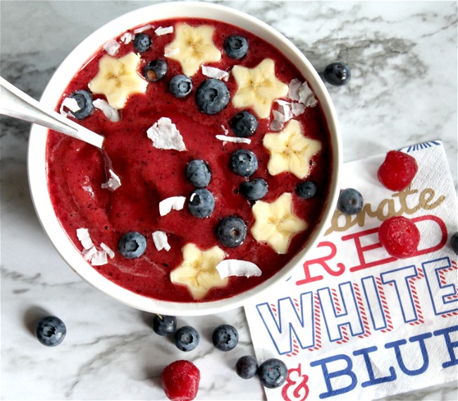 Image of Red White and Blueberry Smoothie Bowl