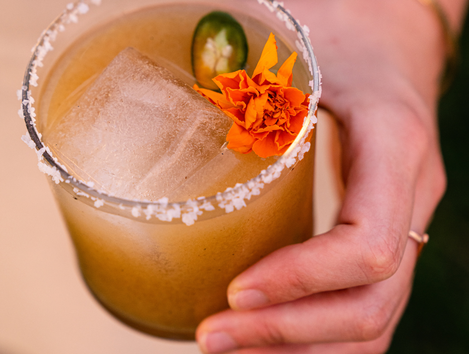 W Sauce Grilled Serrano Grapefruit Ginger Margarita