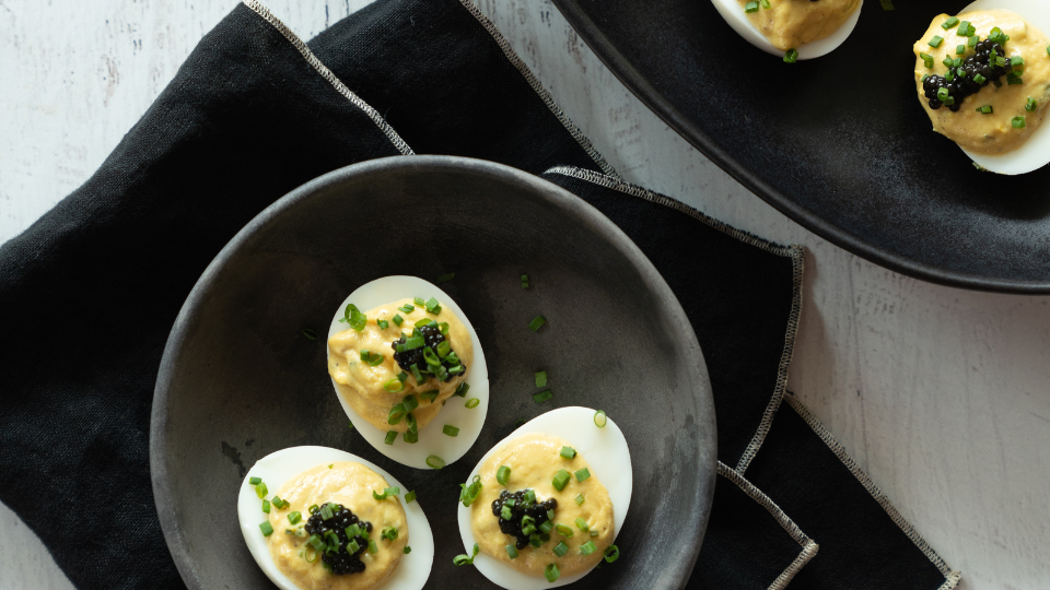 Image of W Sauce Deviled Eggs with Caviar