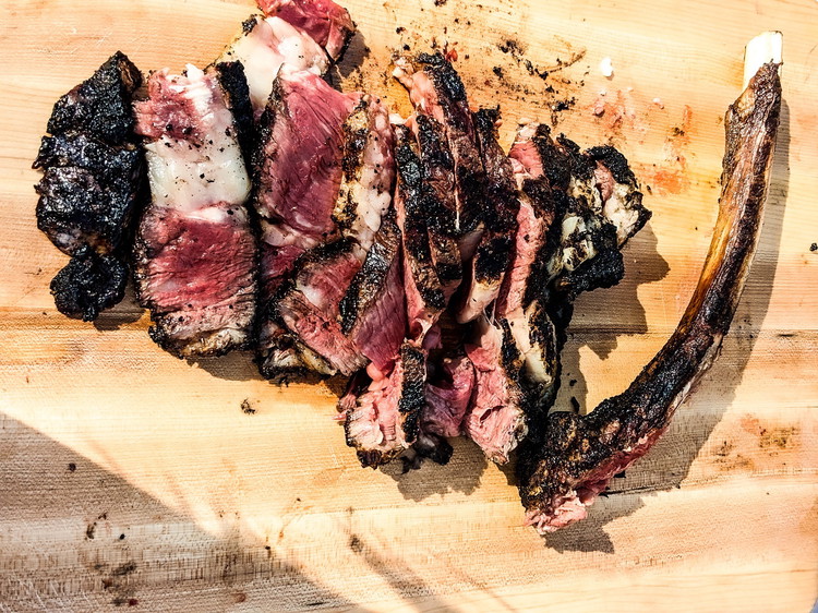 Image of Once the steak reaches the desired temperature, remove from the grill and place under a tented sheet of aluminum foil to rest for at least 10 minutes before slicing.
