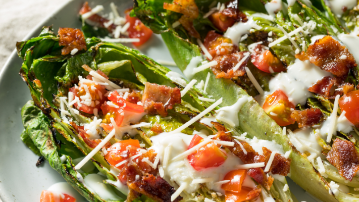 Grilled Caesar Salad and Bacon