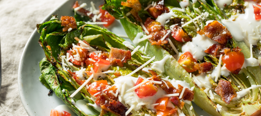 Grilled Caesar Salad and Bacon a Lean and Green Recipe