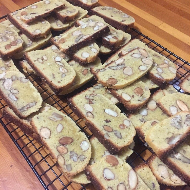 Image of Once chilled, cut into biscotti shape. I got about 40...
