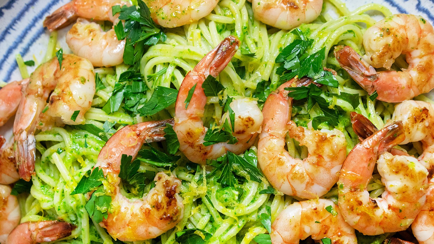 Arugula Pesto Pasta With Shrimp-image