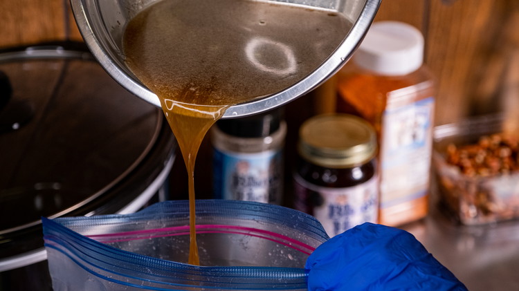 Image of Place pork loin in a gallon ziplock bag or sealed container and pour marinade over top. Refrigerate for approximately 2 hours or overnight.