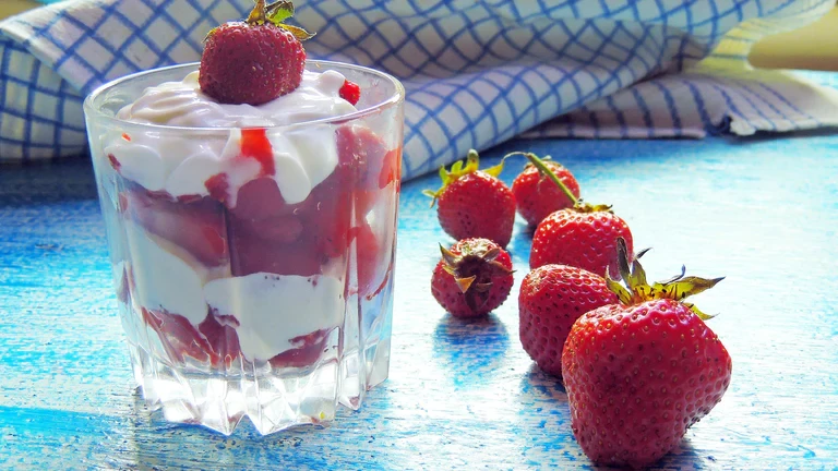 Image of True Lemon Balsamic Strawberries with Whipped Mascarpone Cheese