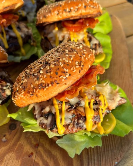 Image of Mushroom, Pancetta and Asiago Burgers