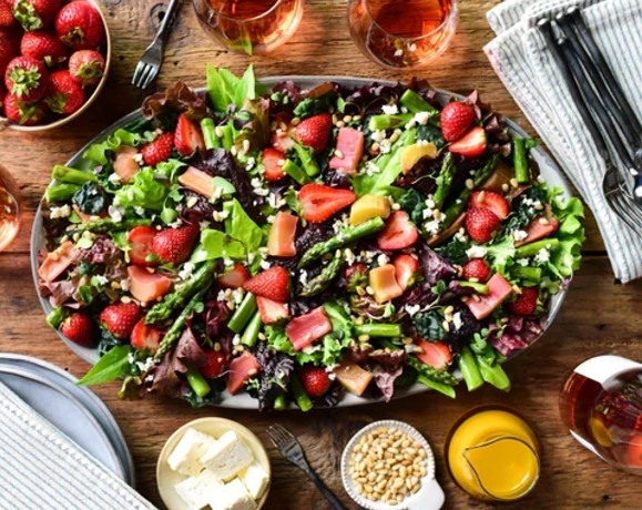 Image of Strawberry, Asparagus and Rhubarb Salad