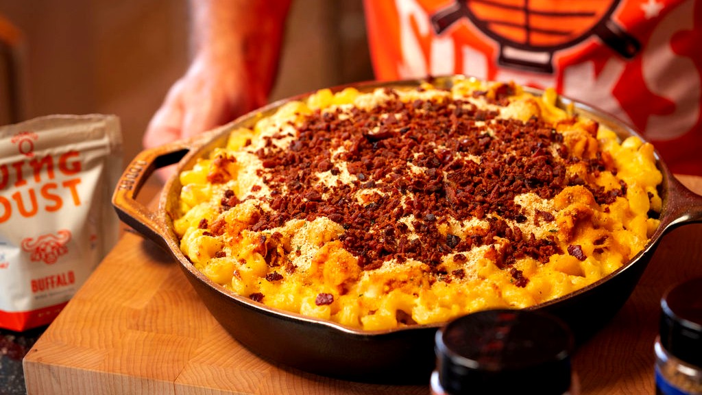 Image of INSANE SMOKED FRIED CHICKEN BUFFALO MAC AND CHEESE
