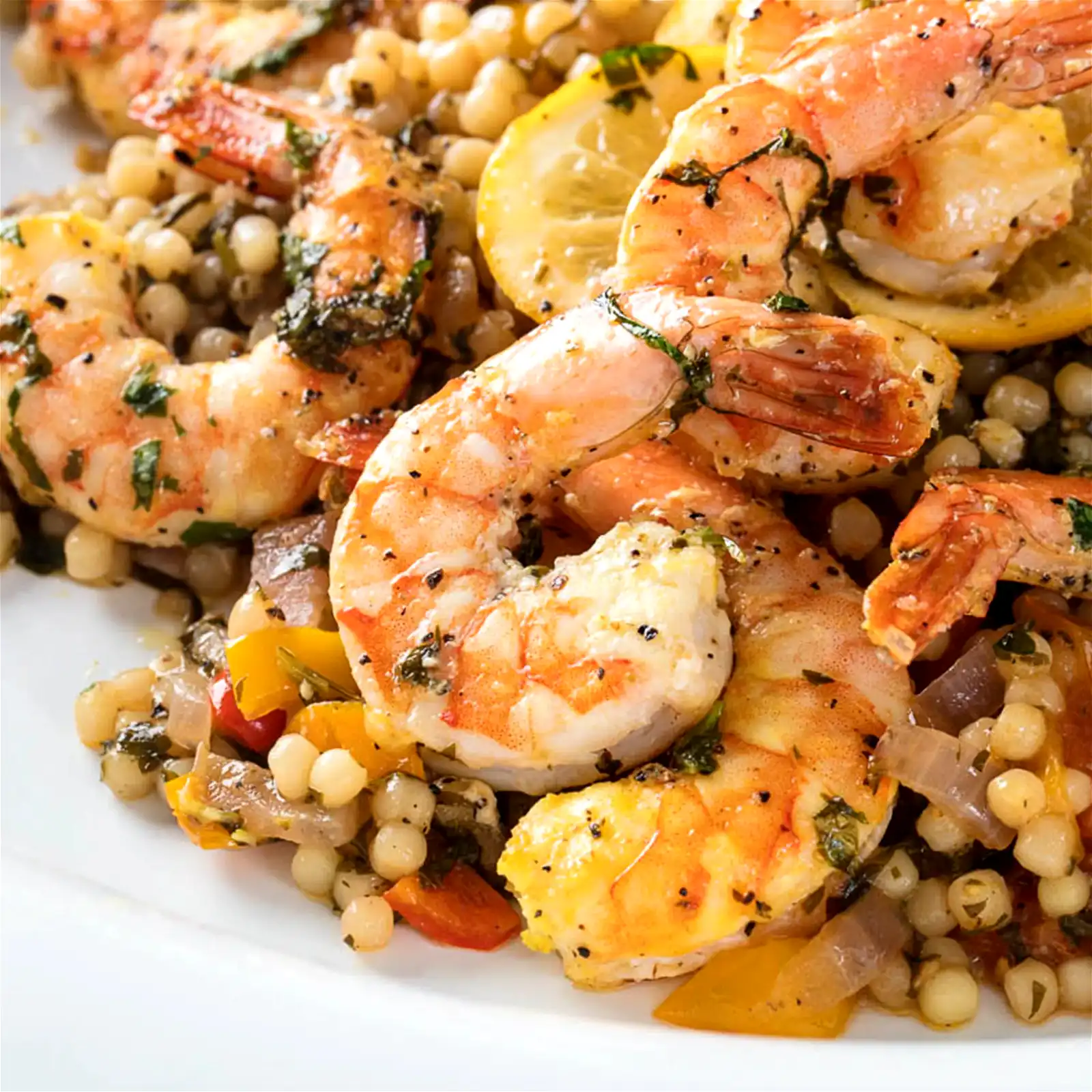 Image of Baked Shrimp with Mediterranean Couscous