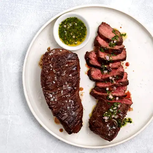 Image of Grilled Flap Meat with with Basil Chimichurri
