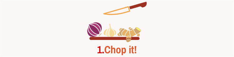 Image of Chop it!Cube the chicken, courgettes, peppers and red onion into...