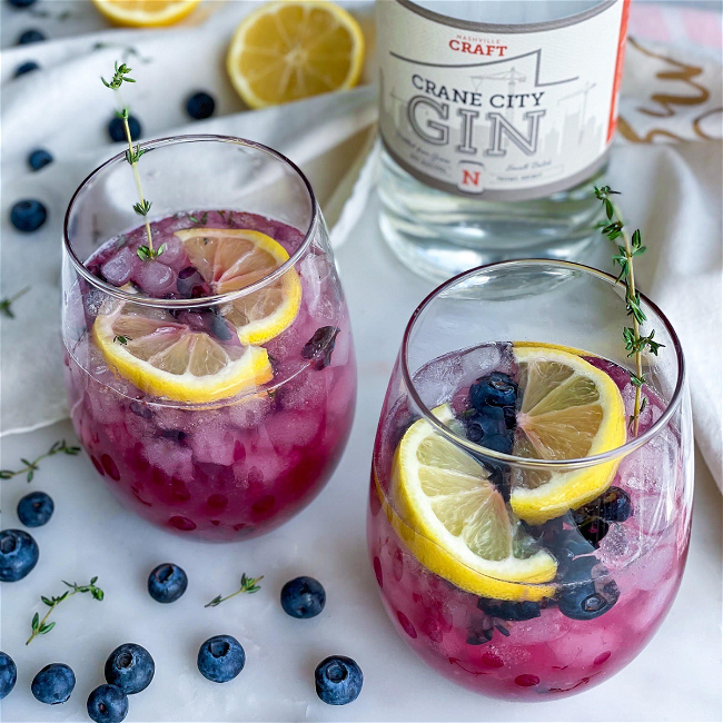 Image of Blueberry and Thyme Gin Fizz
