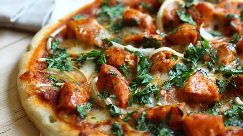 Image of Garlic Herb Chicken Pizza with Spinach