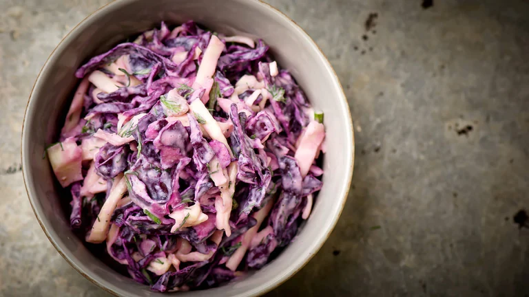 Image of Red Cabbage Slaw with True Orange Ginger Dressing