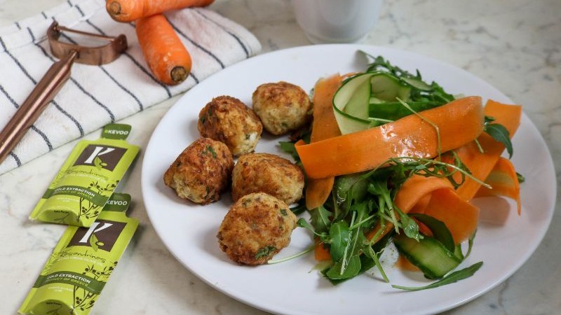 Image of Cucumber Carrot Salad with Haddock Patties