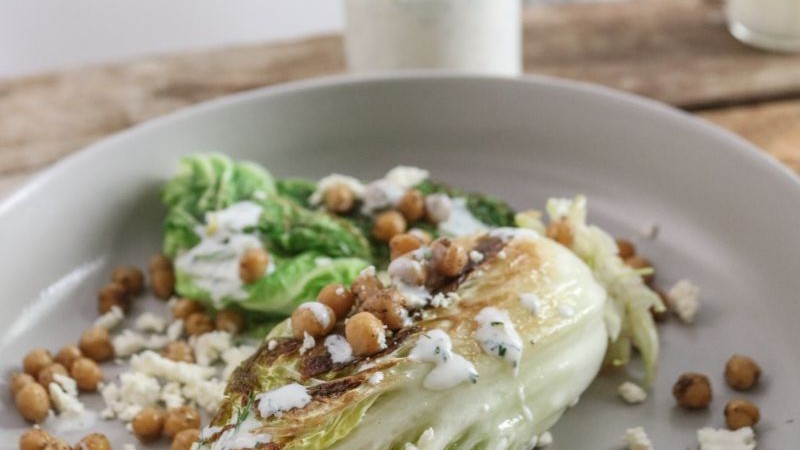 Image of Savoy Cabbage Wedges with Buttermilk Dressing and Feta Cheese