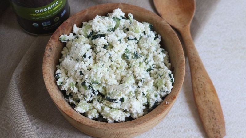 Image of Goat Cheese With Cucumber And Olive Oil