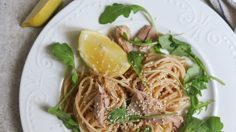 Image of Lemon Garlic Tuna Pasta