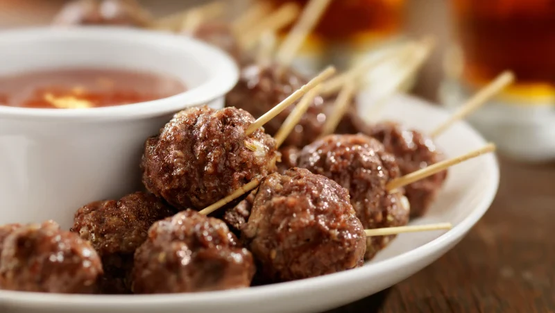 Image of Garlic Seasoned Meatballs with Smoky Mesquite Dipping Sauce