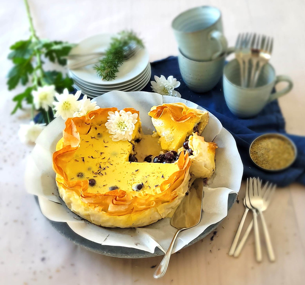 Heidelbeer-Rosmarin Tarte, fruchtig, aromatisch & einfach gemacht
