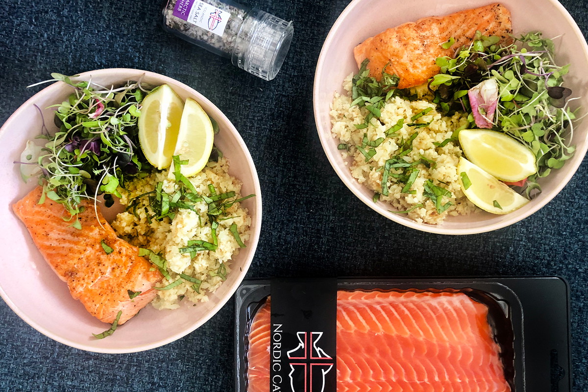 Pan Fried Trout w/ Parmesan Cauliflower Rice