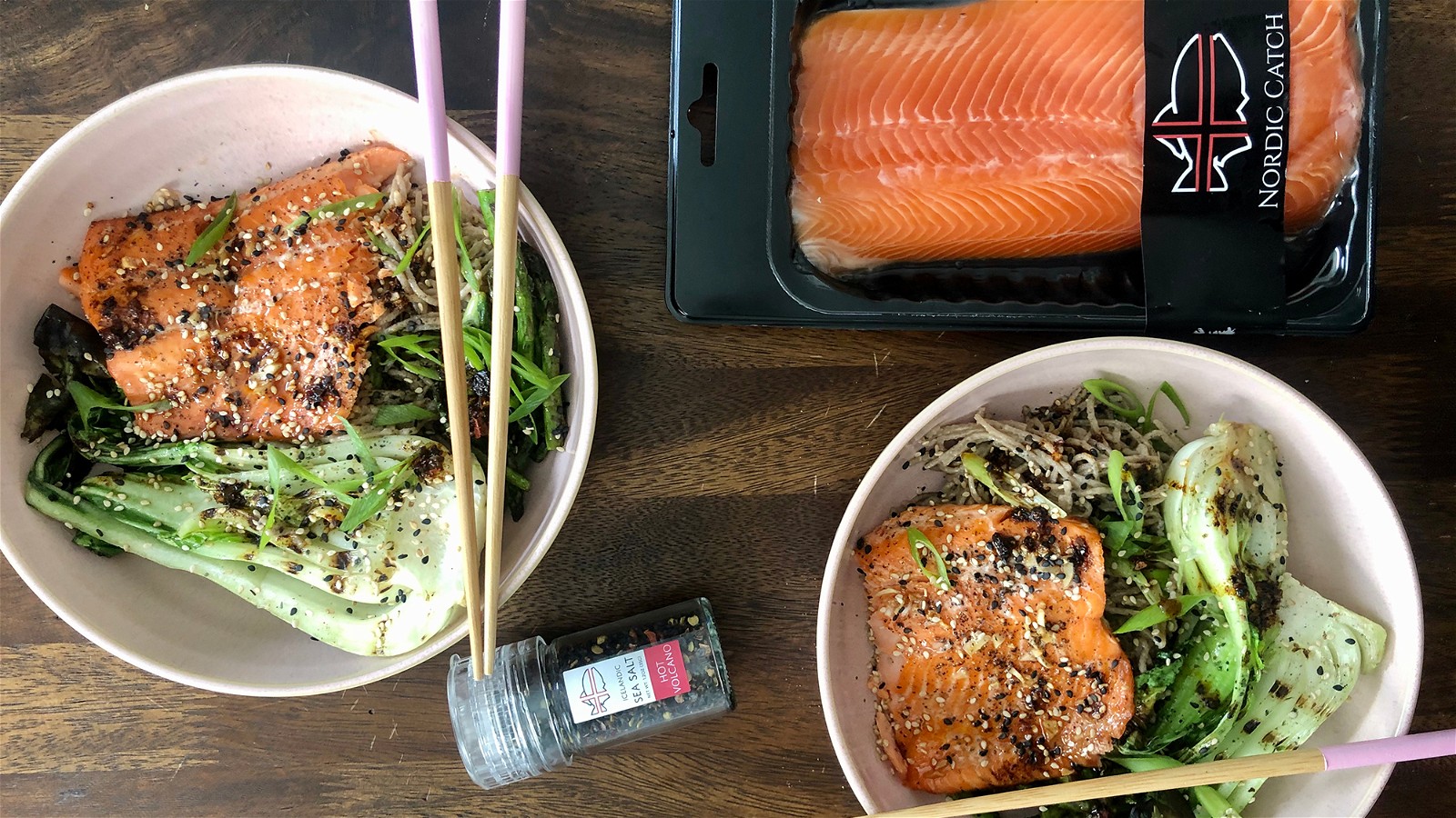 Image of Maple Glazed Trout w/ Sesame Noodles and Grilled Veggies