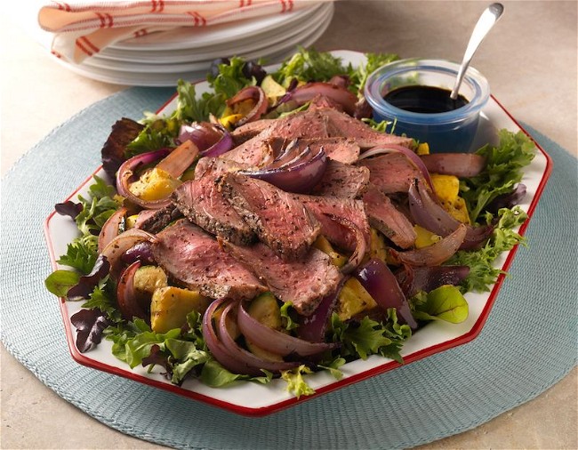 Image of Grilled Beef, Summer Squash Salad