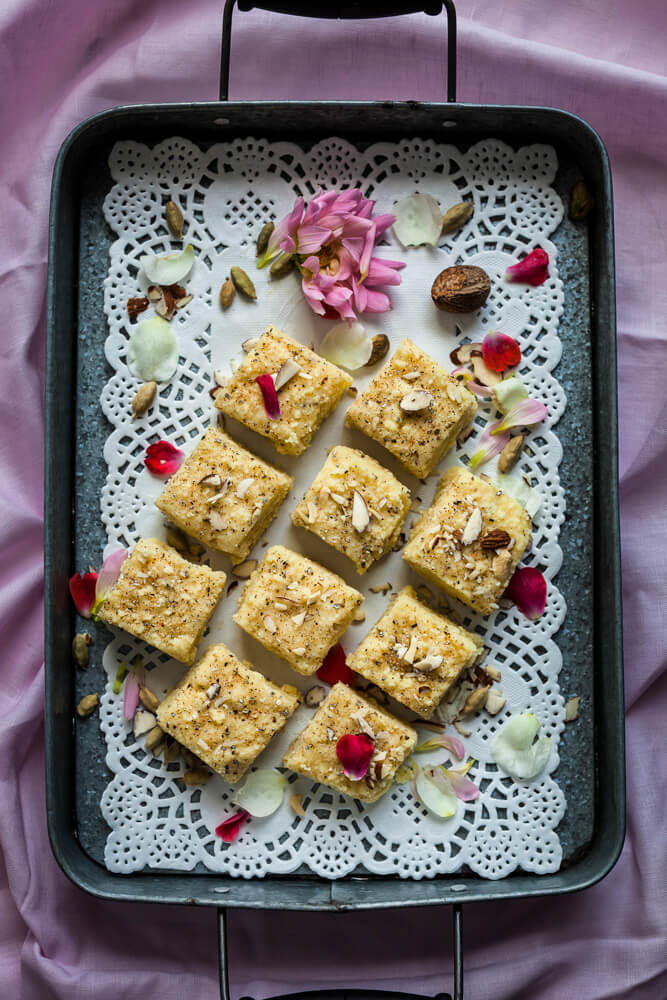 How to make burfi, milk powder Barfi, a recipe from Laxmi Ganda's cookbook